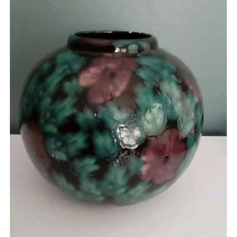 Floral‎ Vase Round Ceramic Accent Decor Table Vase Flower Vase Decor